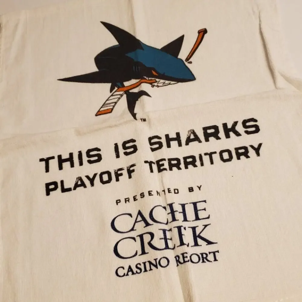 Set of 2 SJ Sharks Hockey Hand Towels